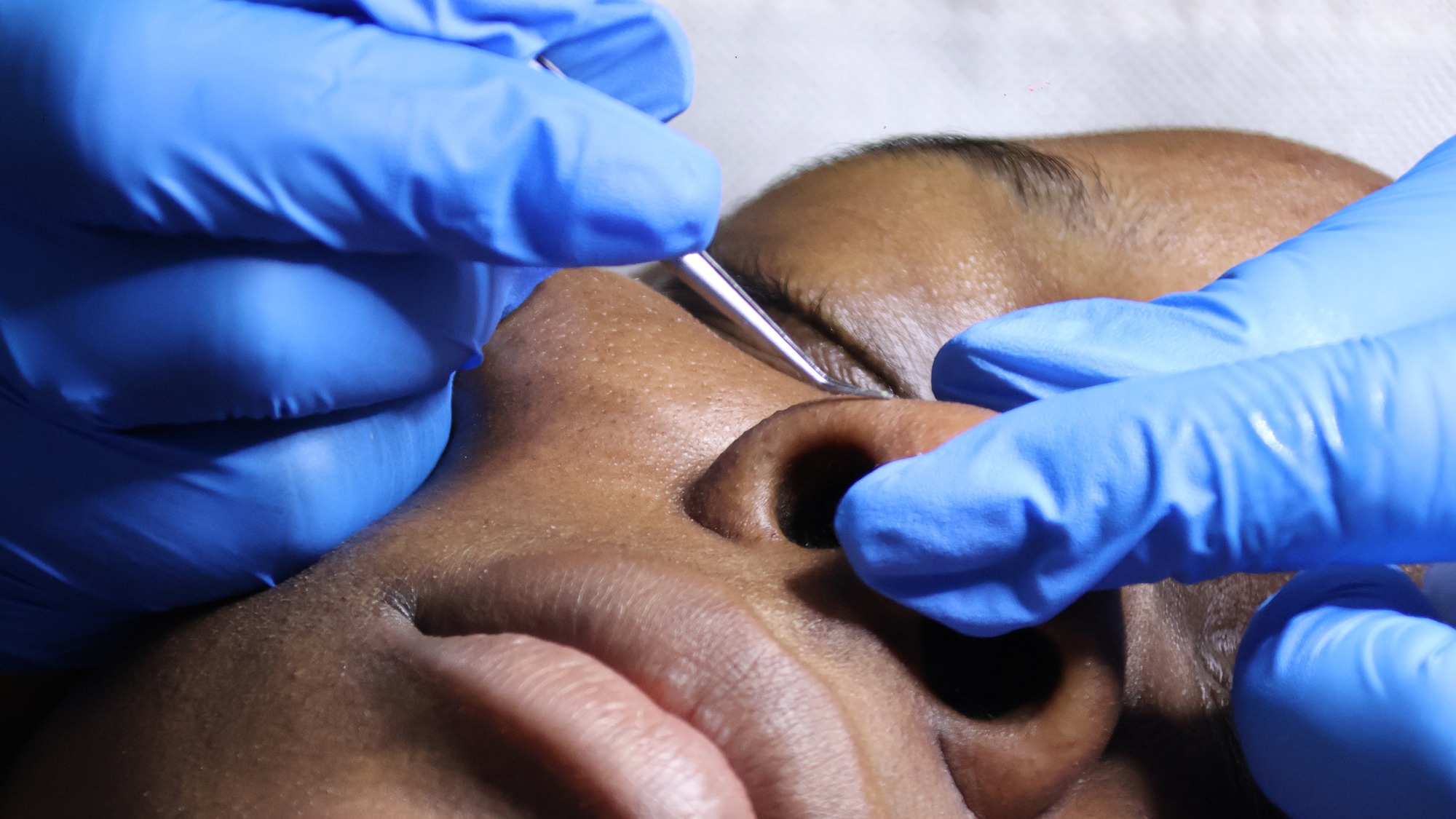 Brow tint and wax service at KiWest Spa in Bridgetown, Barbados