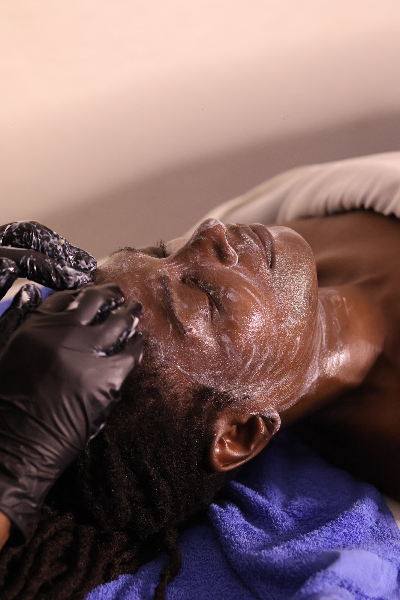 Facial mask treatment at KiWest Spa in Bridgetown, Barbados
