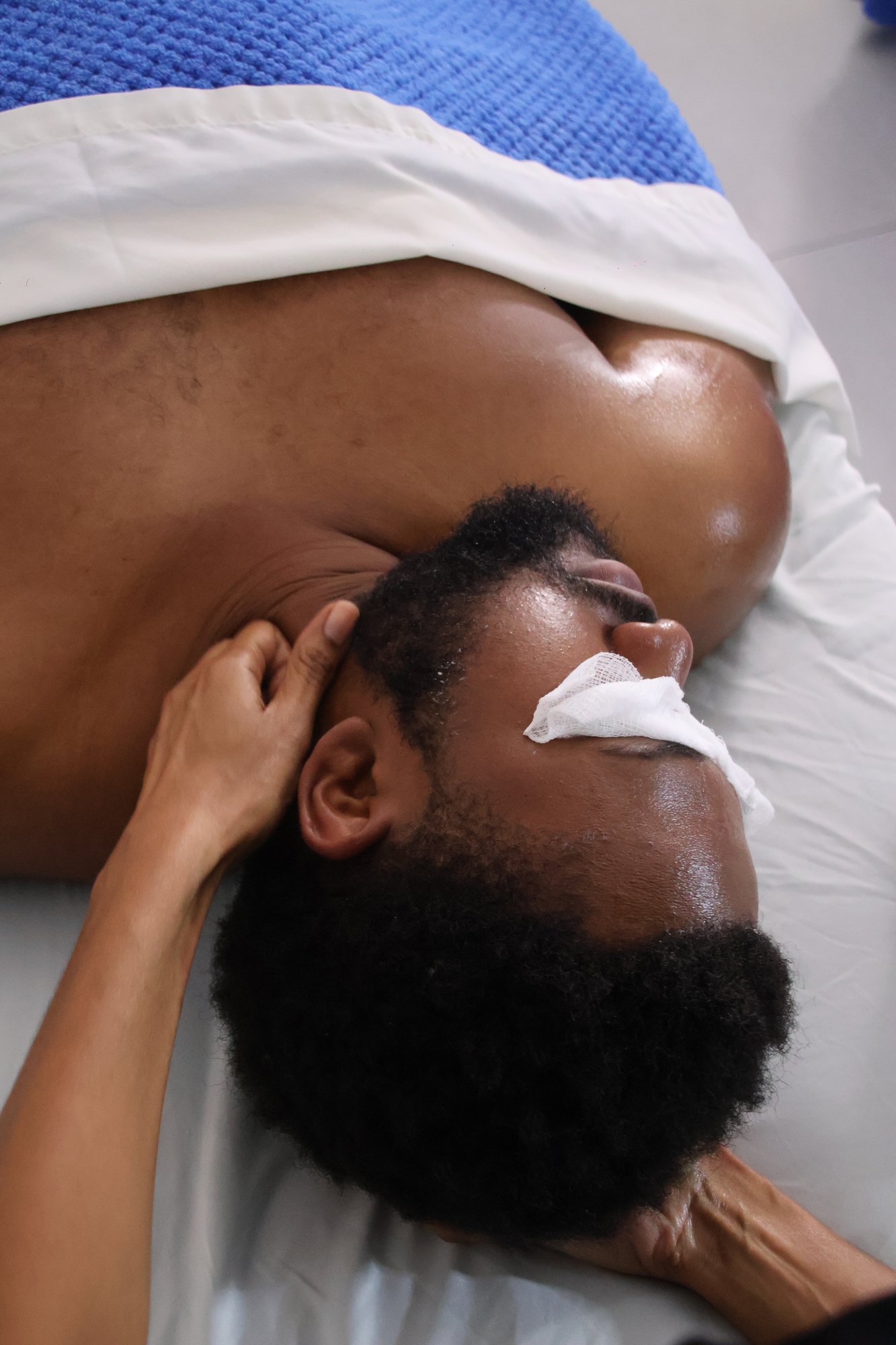 KiWest Spa facial treatment detail in Bridgetown, Barbados